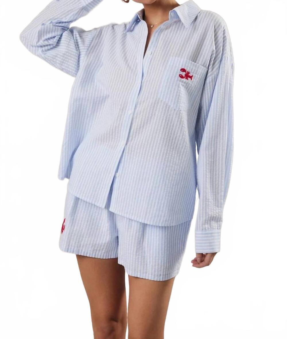 NEW SUNDAY EDITION embroidered lobster boxer shorts in blue